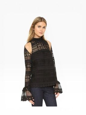 new Ministry of Style / MOS the Label 𒀭Wild Fox Cut Out Lace Blouse 𒀭 Black 𒀭4